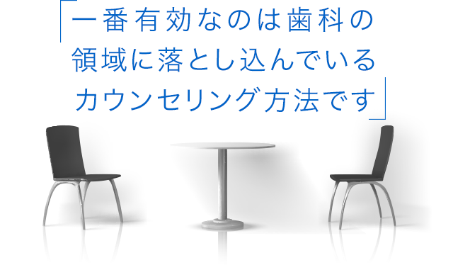 一番有効なのは歯科の領域に落とし込んでいるカウンセリング方法です。